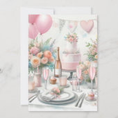 Invitation de brunch de mariage chic rose blush (Dos)