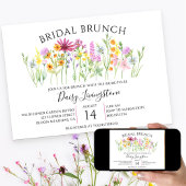 Invitation de brunch de mariage dans un pré fleuri