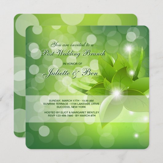 Invitation de brunch de mariage de courrier de (Devant / Derrière)