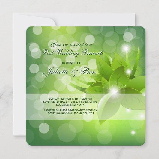 Invitation de brunch de mariage de courrier de (Devant)