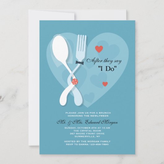 Invitation de brunch de mariage de courrier de (Devant)