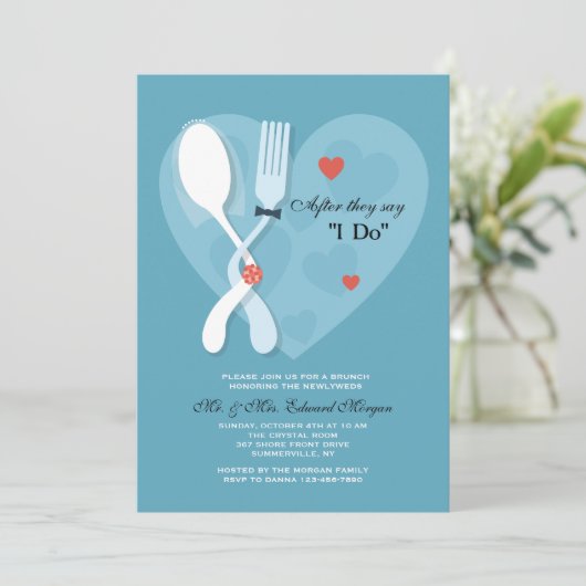 Invitation de brunch de mariage de courrier de (Debout devant)