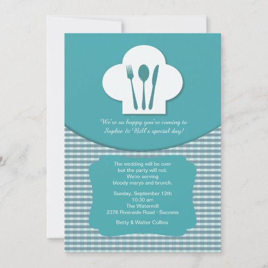 Invitation de brunch de mariage de courrier du (Devant)