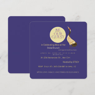 Invitation de brunch de mariage de luxe   Grue élé