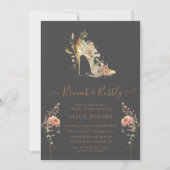 Invitation de brunch de mariage en stilets boho or (Devant)