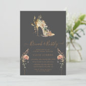 Invitation de brunch de mariage en stilets boho or (Debout devant)