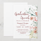 Invitation de brunch de mariage Fleurs à l'aquarel (Devant / Derrière)