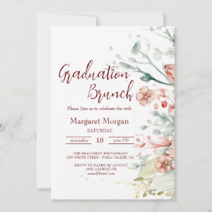 Invitation de brunch de mariage Fleurs à l'aquarel