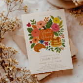 Invitation de brunch de mariage floral automnal à 