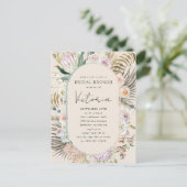 Invitation de brunch de mariage floral avec herbe  (Debout devant)