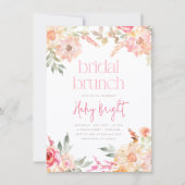 Invitation de brunch de mariage floral rose pour l (Devant)