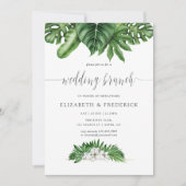 Invitation de brunch de mariage géométrique à verd (Devant)