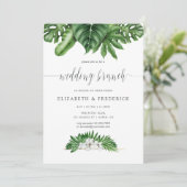 Invitation de brunch de mariage géométrique à verd (Debout devant)