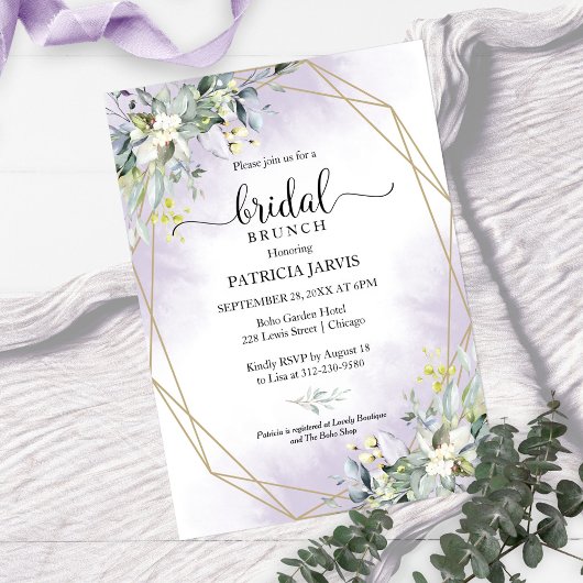 Invitation de brunch de mariage géométrique eucaly
