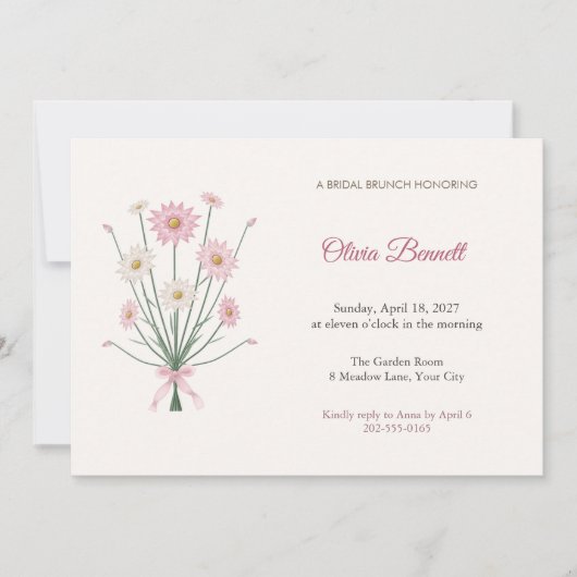 Invitation de brunch de mariage Paper Daisy (Devant)