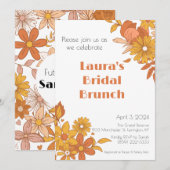 Invitation de Brunch de Mariage Rétro Bohème Rose (Devant / Derrière)