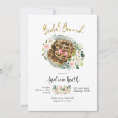 Invitation de brunch de mariage rose floral (Devant)