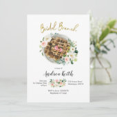 Invitation de brunch de mariage rose floral (Debout devant)