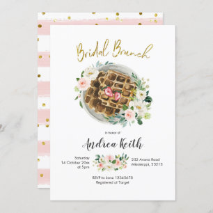 Invitation de brunch de mariage rose floral