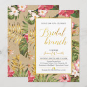 Invitation de brunch de mariage Tropical Kraft (Devant / Derrière)