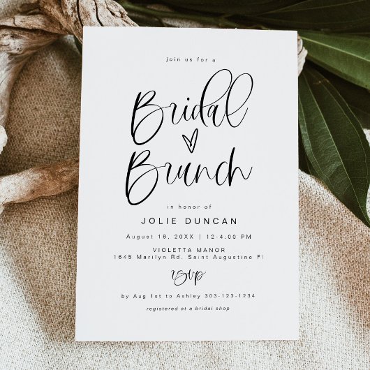Invitation de brunch de mariage, typographie fanta
