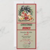 Invitation de brunch de Noël avec décoration rouge (Devant)
