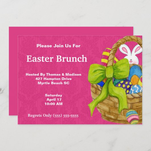 Invitation de Brunch de Pâques (Devant / Derrière)