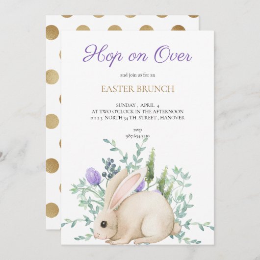 Invitation de Brunch de Pâques (Devant / Derrière)