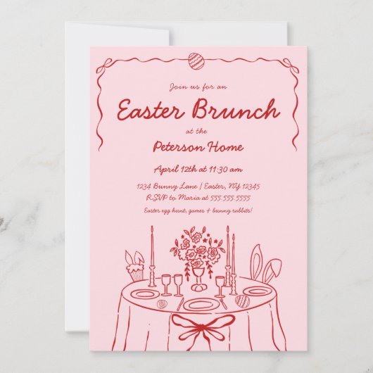 Invitation de Brunch de Pâques (Devant)