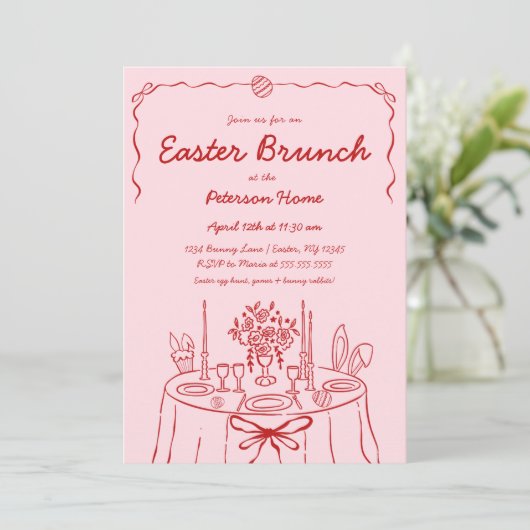 Invitation de Brunch de Pâques (Debout devant)