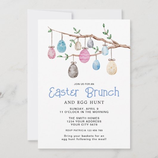 Invitation de brunch de Pâques (Devant)