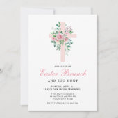 Invitation de brunch de Pâques à la croix florale (Devant)