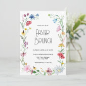 Invitation de brunch de Pâques aux fleurs sauvages (Debout devant)
