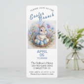 Invitation de Brunch de Pâques avec lapin de Pâque (Debout devant)