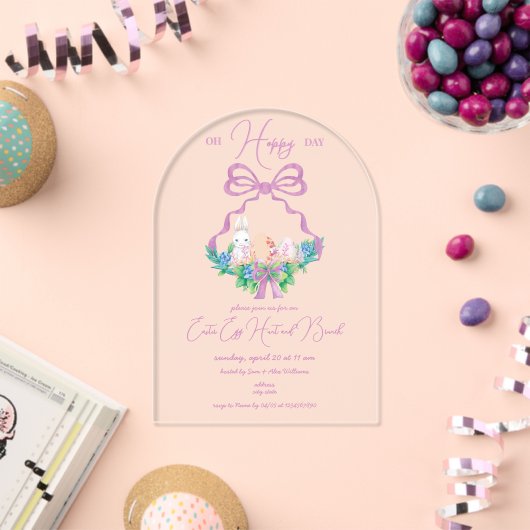 Invitation de brunch de Pâques avec panier de Pâqu (Insitu (Célébration))