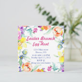 Invitation de brunch de Pâques et chasse aux oeufs (Debout devant)