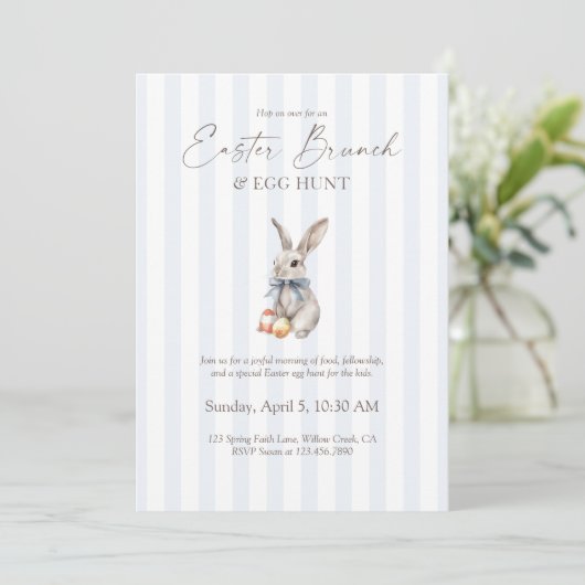 Invitation de brunch de Pâques et chasse aux œufs (Debout devant)