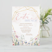 Invitation de Brunch de Pâques Fleur sauvage du pr (Debout devant)