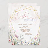 Invitation de Brunch de Pâques Fleur sauvage du pr (Devant / Derrière)