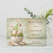 Invitation de brunch de Pâques Floral minimal de p (Debout devant)