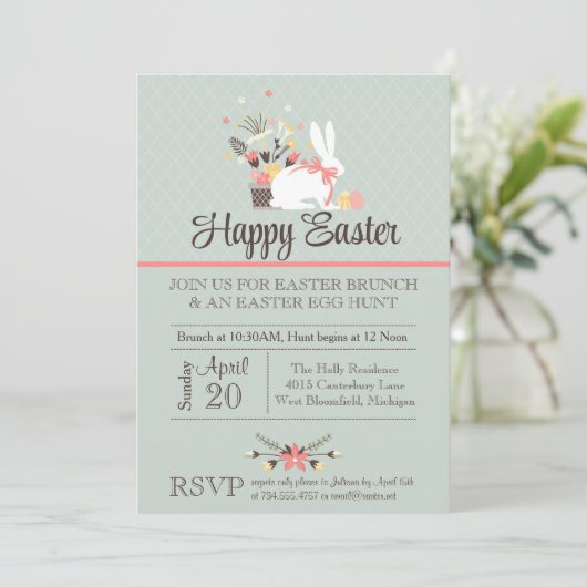 Invitation de Brunch de Pâques, Invitation de chas (Debout devant)