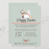 Invitation de Brunch de Pâques, Invitation de chas (Devant / Derrière)