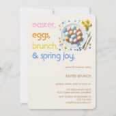 Invitation de brunch de Pâques pastel | Fête de pr (Devant)