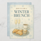 Invitation de brunch d'hiver | Élégant givré (Devant / Derrière)