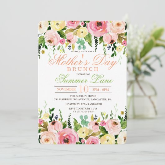 Invitation de brunch du jour de mère (Debout devant)