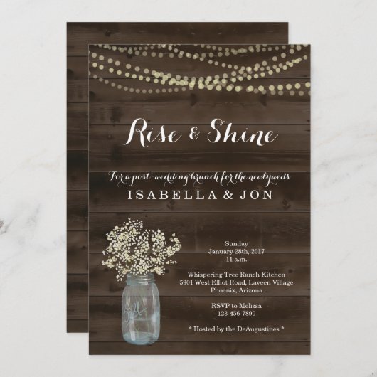 Invitation de brunch du lendemain de mariage (Devant / Derrière)