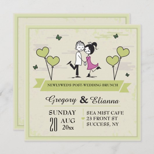 Invitation de Brunch du Mariage (Devant / Derrière)