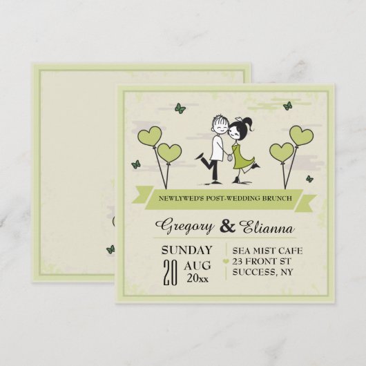 Invitation de Brunch du Mariage (Devant / Derrière)