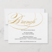 Invitation de brunch écriture élégante - Or (Devant)