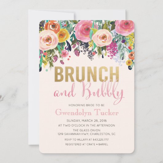 Invitation de Brunch et de Bubbly (Devant)